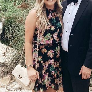 Lush Pink Halter Sundress Sleeveless Mini